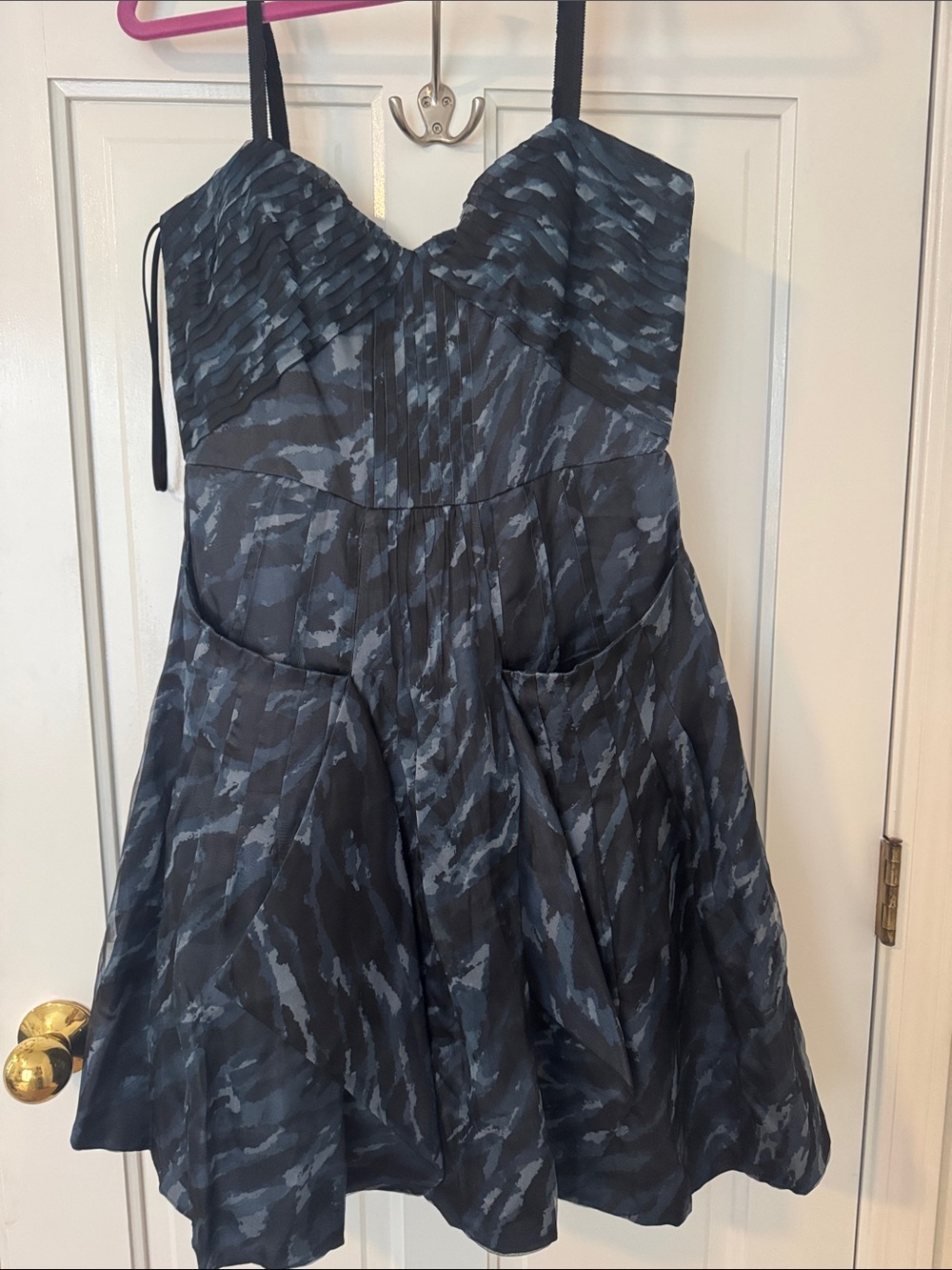 NWT BCBG Navy and Slate Patterned Mini Dress